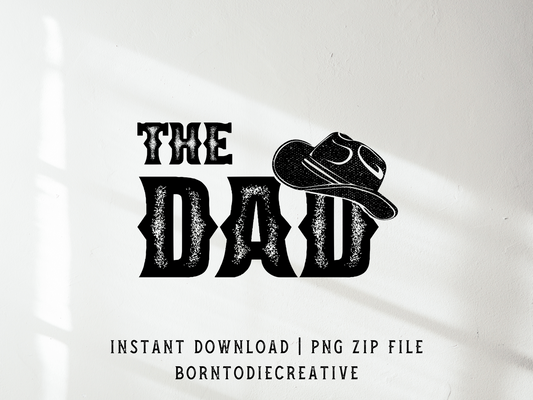 The Cowboy Dad Retro Vintage Western Hat Sublimation Silhouette Graphic Design | Instant Download | Png Zip File | Clipart Circuit Print Transfer Cut File