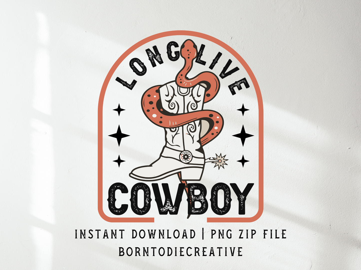 Long Live Cowboy Western Snake Boot Country Sublimation Graphic Design | Instant Download | Png Zip File | Clipart Circuit Print Transfer Cut File