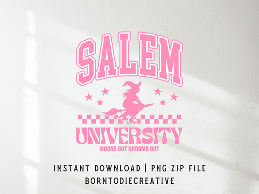 Salem University Moons Out Blooms Out Witchy College Varsity Sublimation Graphic Design | Instant Download | Png Zip File | Clipart Circuit Pint Transfer Cut File