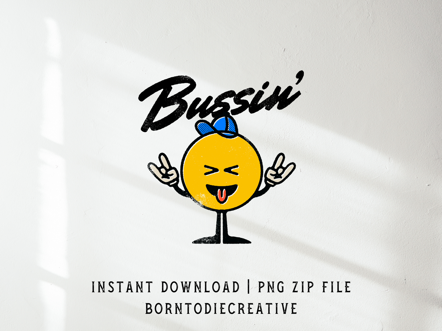 Bussin’ Retro Groovy Cartoon Mascot Sublimation Graphic Design | Instant Download | Png Zip File | Clipart Circuit Print Transfer Cut File