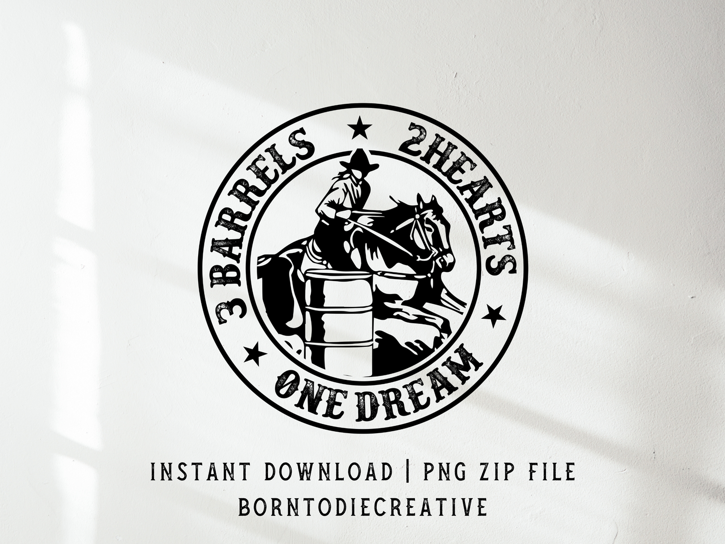 3 Barrels 2 Hearts 1 Dream Retro Western Cowboy Country Rodeo Horse Sublimation Graphic Design | Instant Download | Png Zip File | Clipart Circuit Print Transfer Cut File