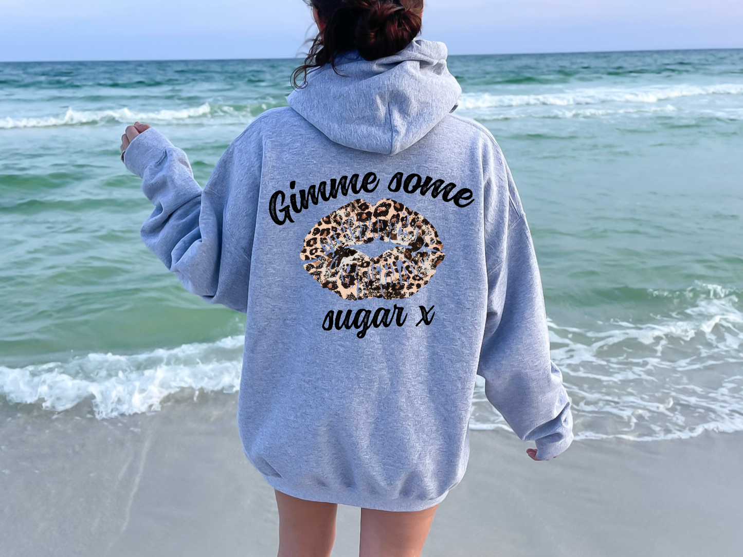 Gimme Some Sugar X Retro Vintage Sexy Lips Stick Stain Cheetah Print Sublimation Silhouette Graphic Design | Instant Download | Png Zip File | Clipart Circuit Print Transfer Cut File