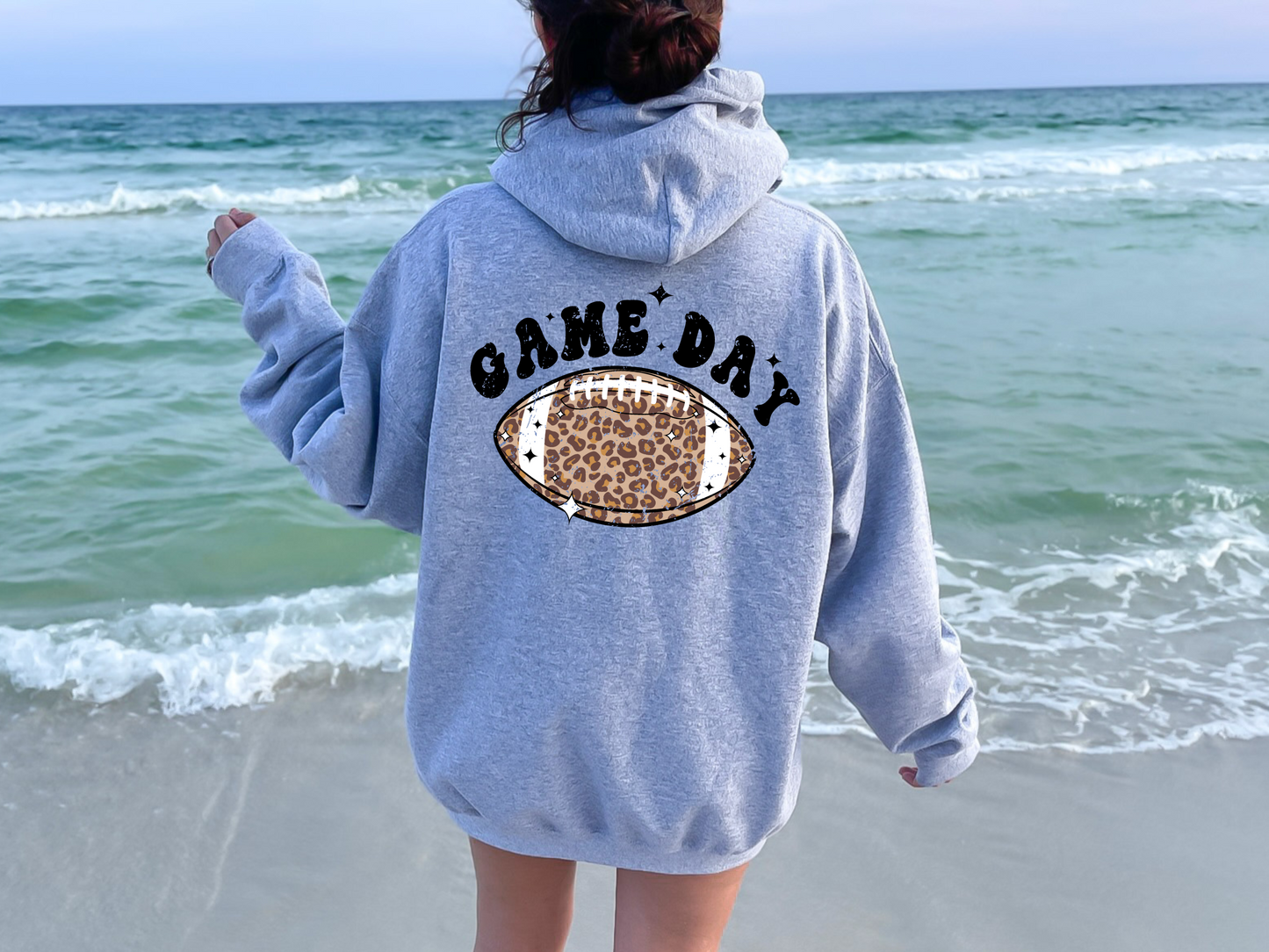 Game Day Retro Vintage Cheetah Print Football Sublimation Silhouette Graphic Design | Instant Download | Png Zip File | Clipart Circuit Print Transfer Cut File