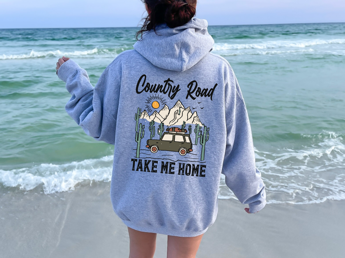 Country Road Take Me Home Western Desert Cactus Highway Mountain Landscape Sublimation Graphic Design | Instant Download | Png Zip File | Clipart Circuit Print Transfer Cut File