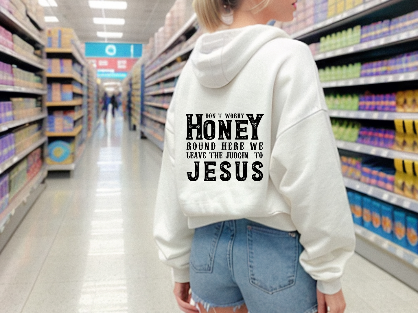 Don’t Worry Honey Round Here We Leave The Judgin To Jesus Funny Western Country Sublimation Graphic Design | Instant Download | Png Zip File | Clipart Circuit Print Transfer Cut File