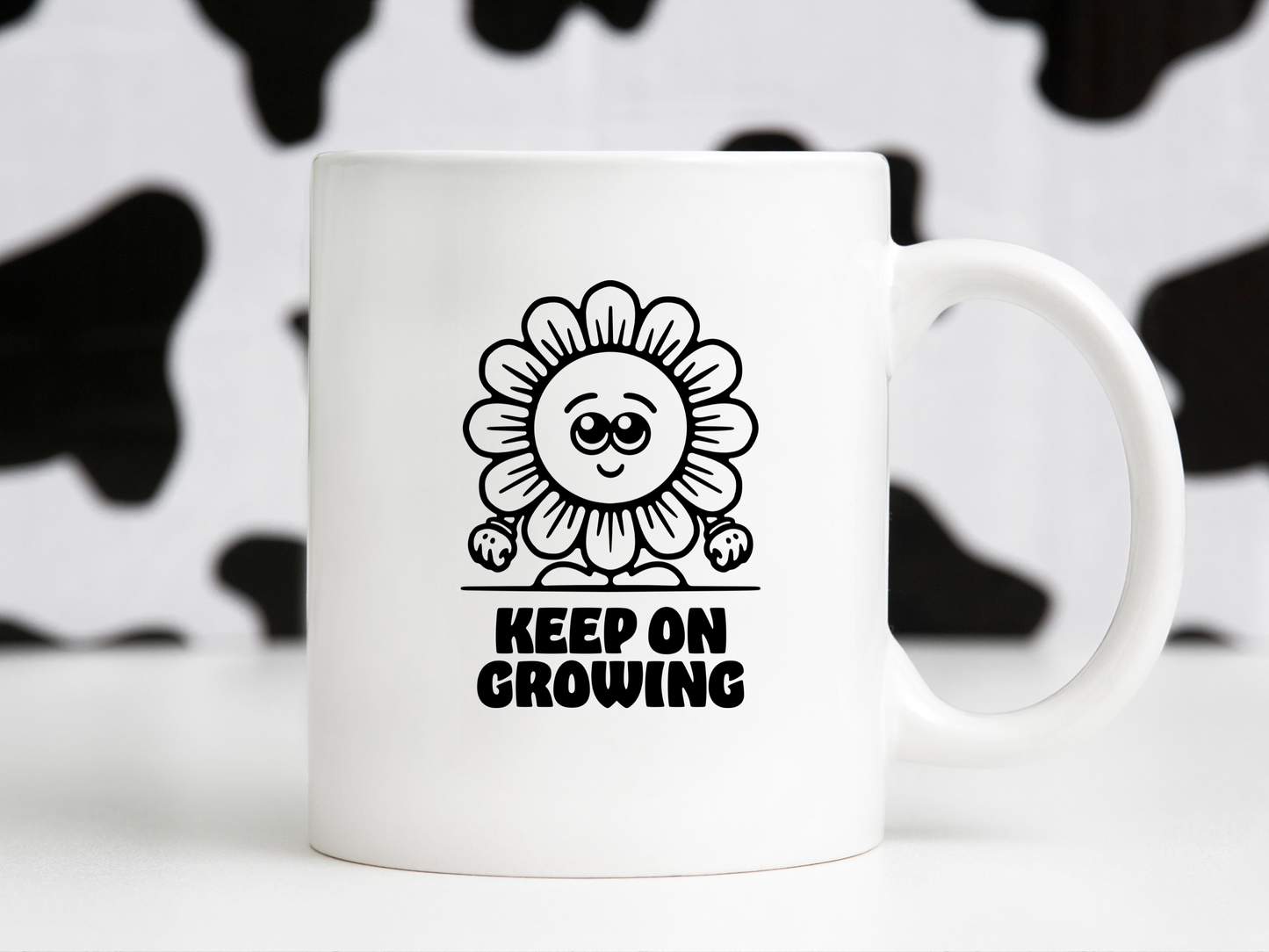 Keep On Growing Flower Cartoon Mascot Retro Groovy Sublimation Graphic Design | Instant Download | Png Zip File | Clipart Circuit Print Transfer Cut File