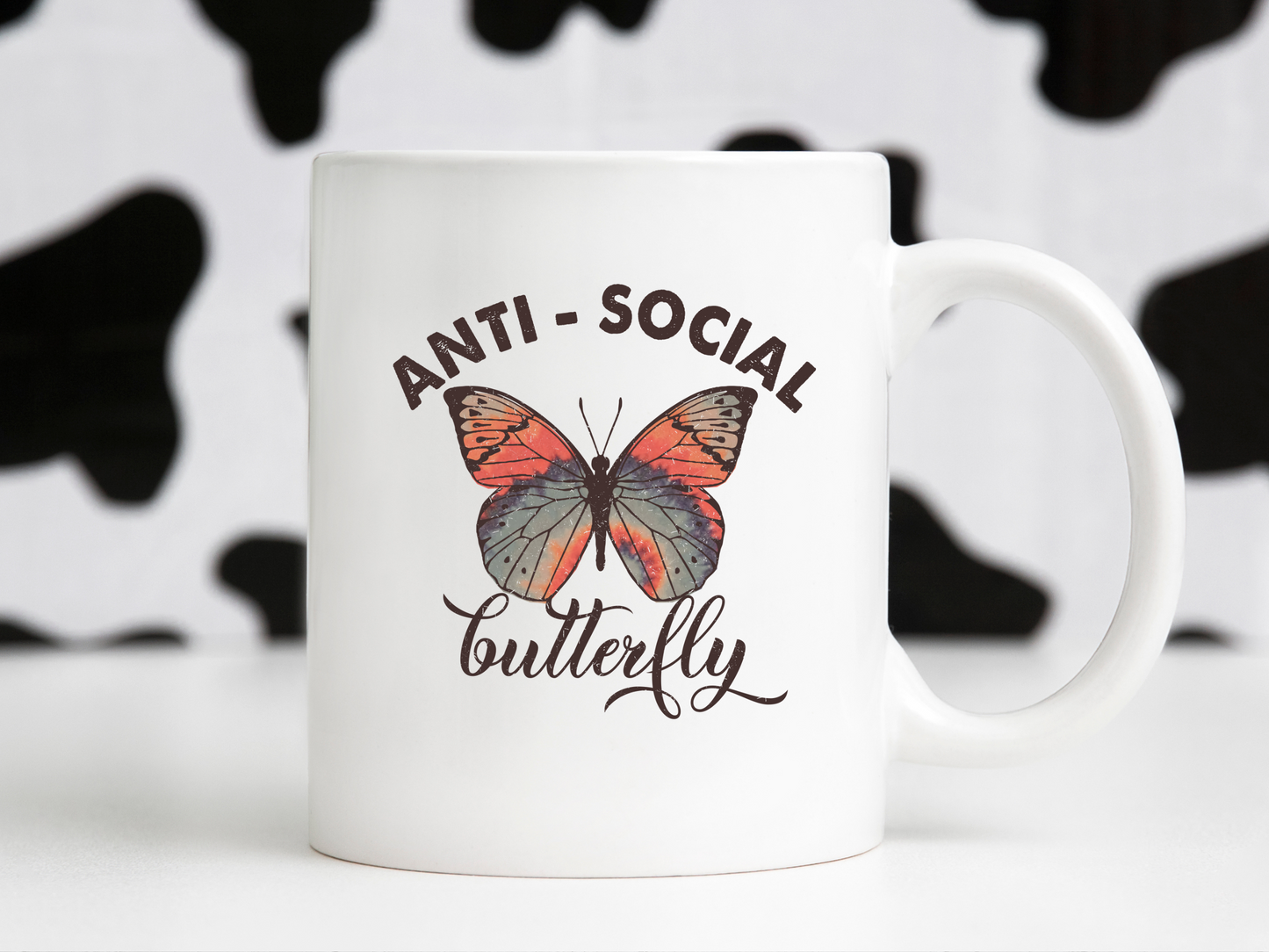 Anti-Social Butterfly Retro Vintage Tie Dye Self Love Sublimation Silhouette Graphic Design | Instant Download | Png Zip File | Clipart Circuit Print Transfer Cut File