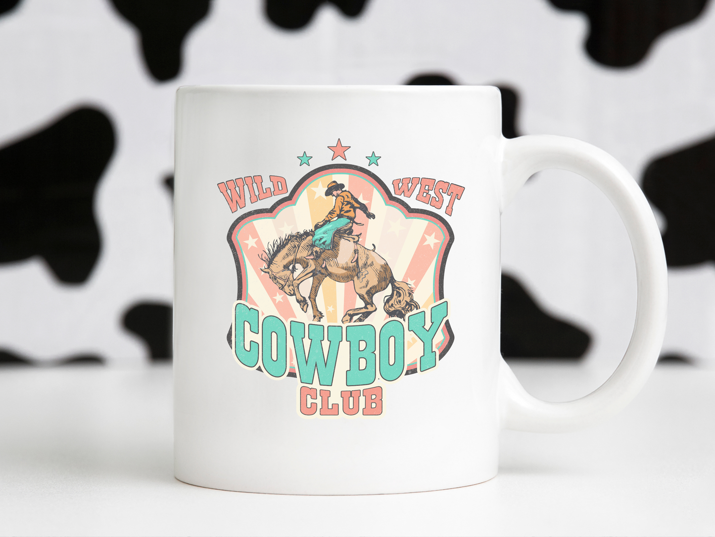 Wild West Cowboy Club Retro Southern Stars & Strips Bucking Horse Country Sublimation Graphic Design | Instant Download | Png Zip File | Clipart Circuit Print Transfer Cut File