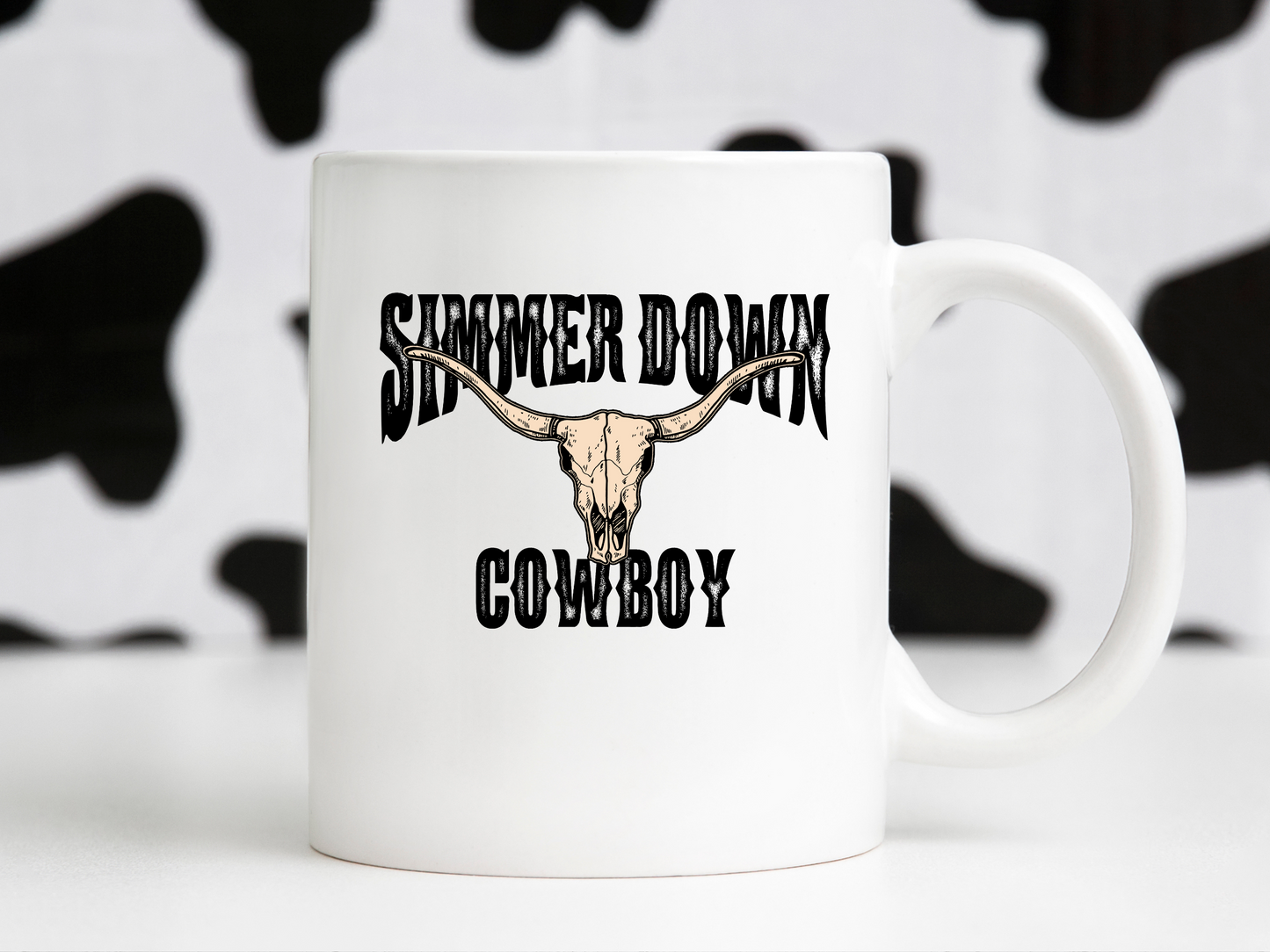 Simmer Down Cowboy Retro Western Desert Skull Country Sublimation Graphic Design | Instant Download | Png Zip File | Clipart Circuit Print Transfer Cut File