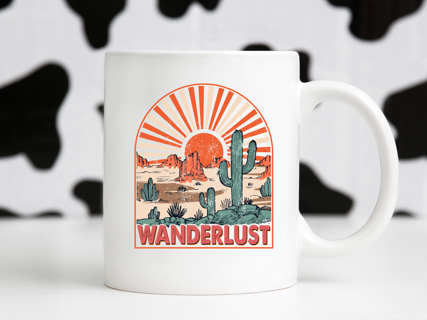 Wanderlust Western Desert Cactus Sunset Mountain Landscape Sublimation Graphic Design | Instant Download | Png Zip File | Clipart Circuit Print Transfer Cut File