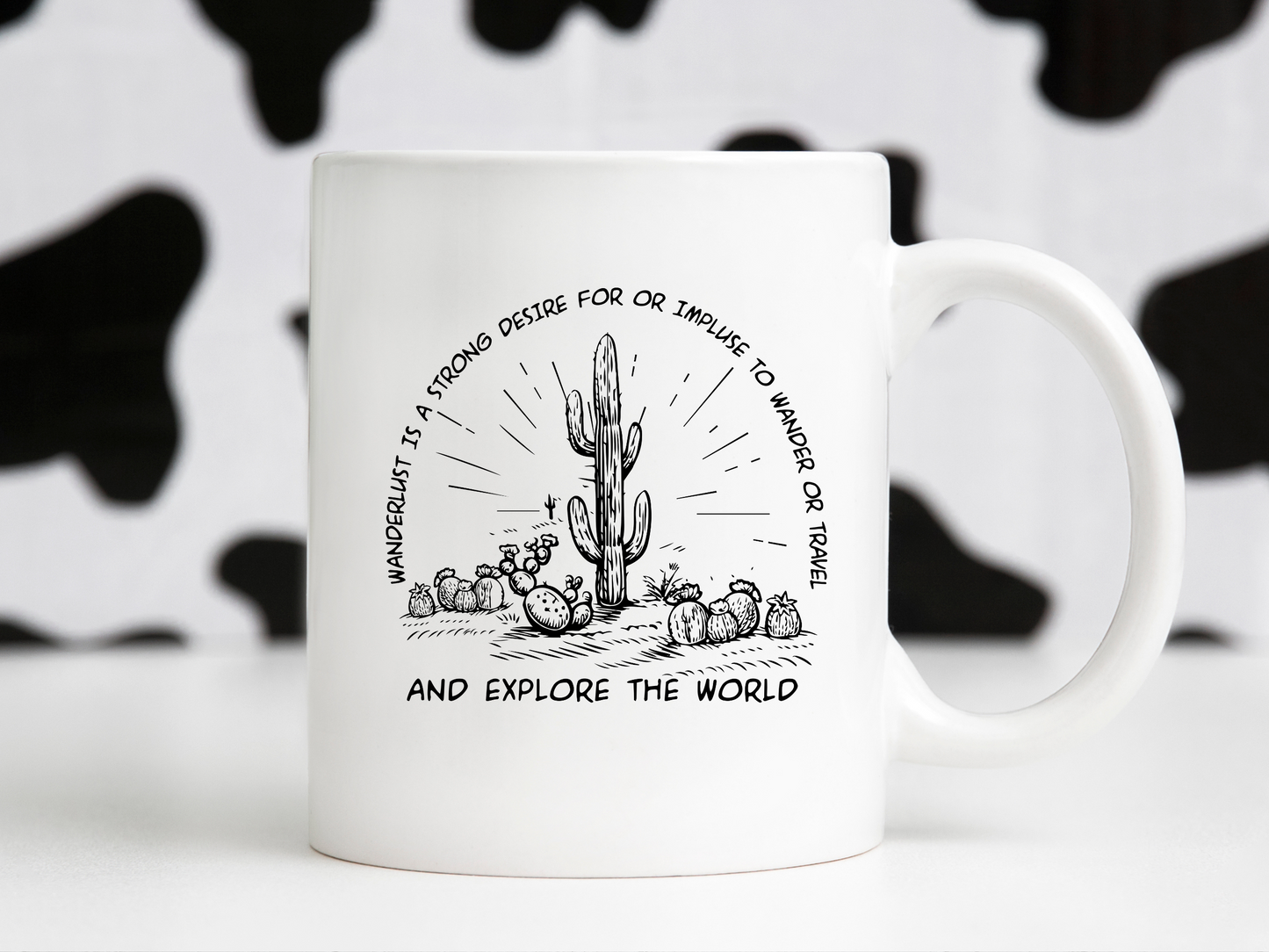 Wanderlust Is A Strong Desire Or Impulse To Wonder Or Travel & Explore The World Retro Wester Desert Cactus Cowboy Country Landscape Sublimation Graphic Design | Instant Download | Png Zip File | Clipart Circuit Print Transfer Cut File