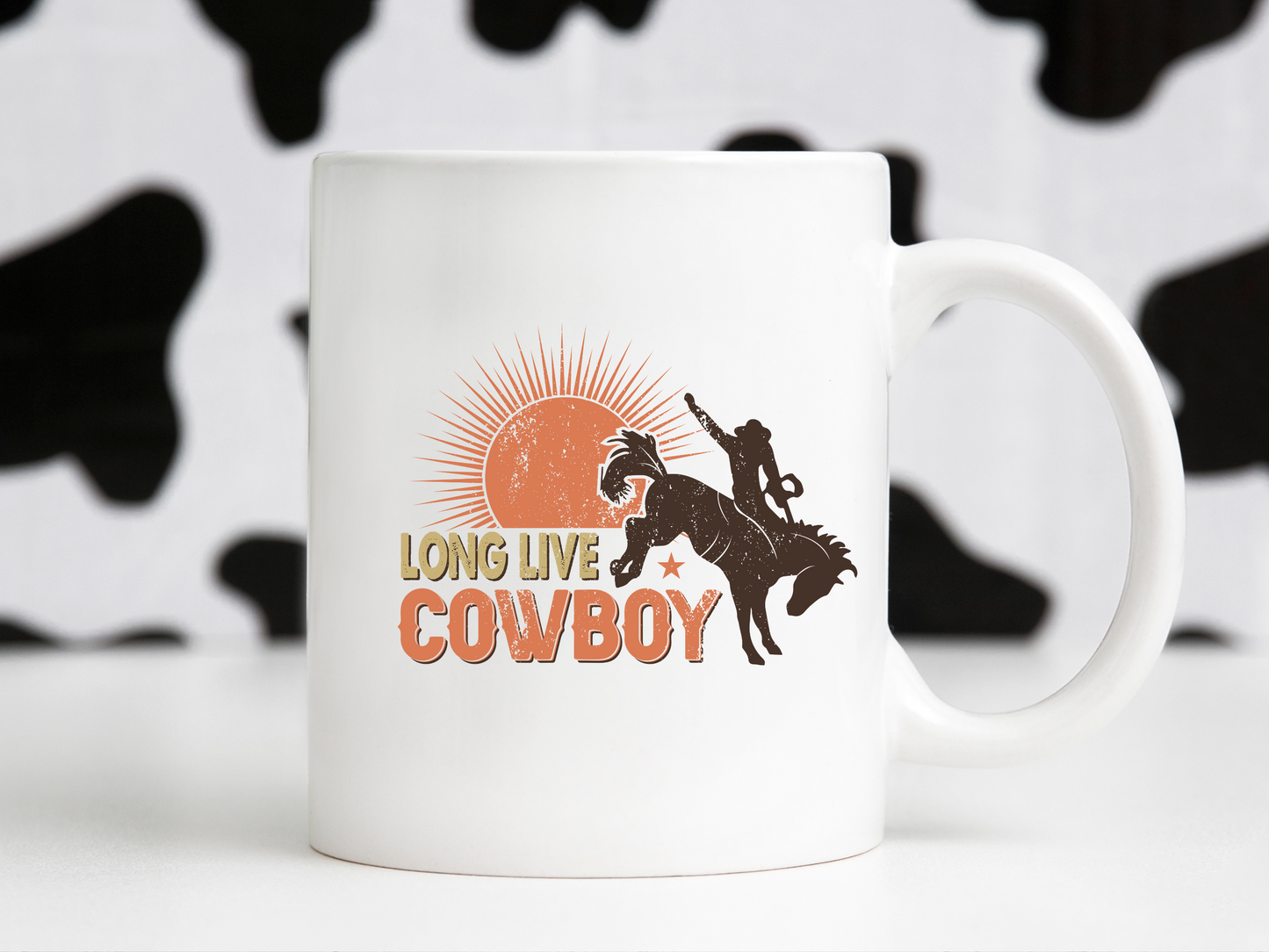 Long Live Cowboy Retro Western Desert Bucking Horse Sunset Sublimation Graphic Design | Instant Download | Png Zip File | Clipart Circuit Print Transfer Cut File