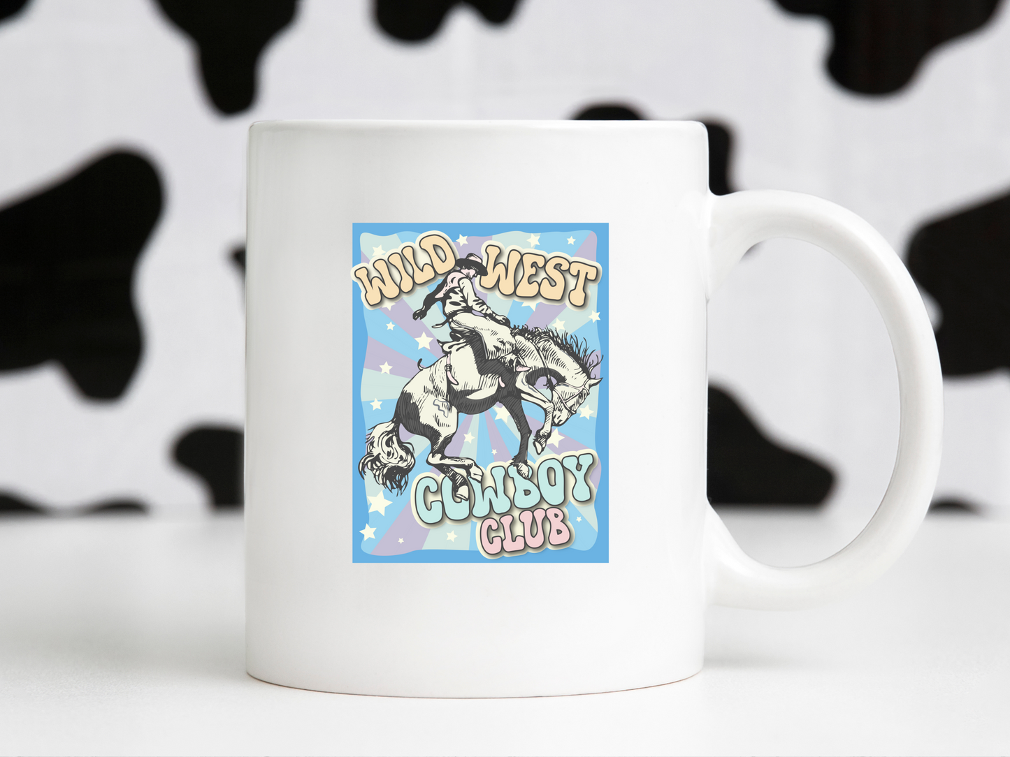 Wild West Cowboy Club Poster Retro Southern Bucking Horse Starts & Strips Country Sublimation Graphic Design | Instant Download | Png Zip File | Clipart Circuit Print Transfer Cut File