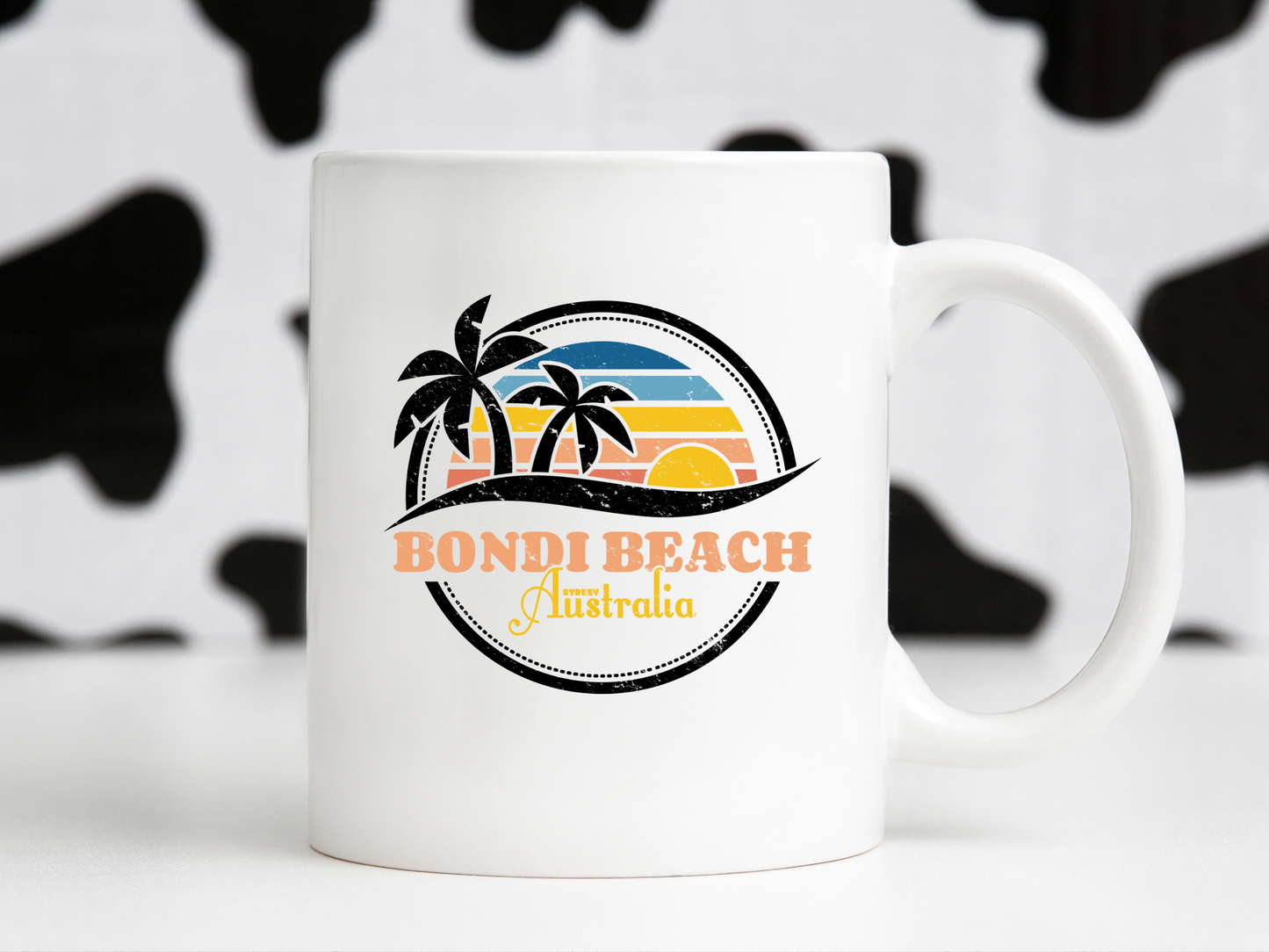 Bondi Beach Australia Retro Vintage Ocean Surfer Palm Tree Sunset Sublimation Silhouette Graphic Design | Instant Download | Png Zip File | Clipart Circuit Print Transfer Cut File