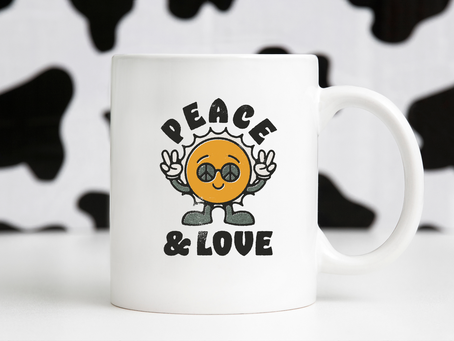 Peace & Love Retro Groovy Cartoon Mascot Sublimation Graphic Design | Instant Download | Png Zip File | Clipart Circuit Print Transfer Cut File