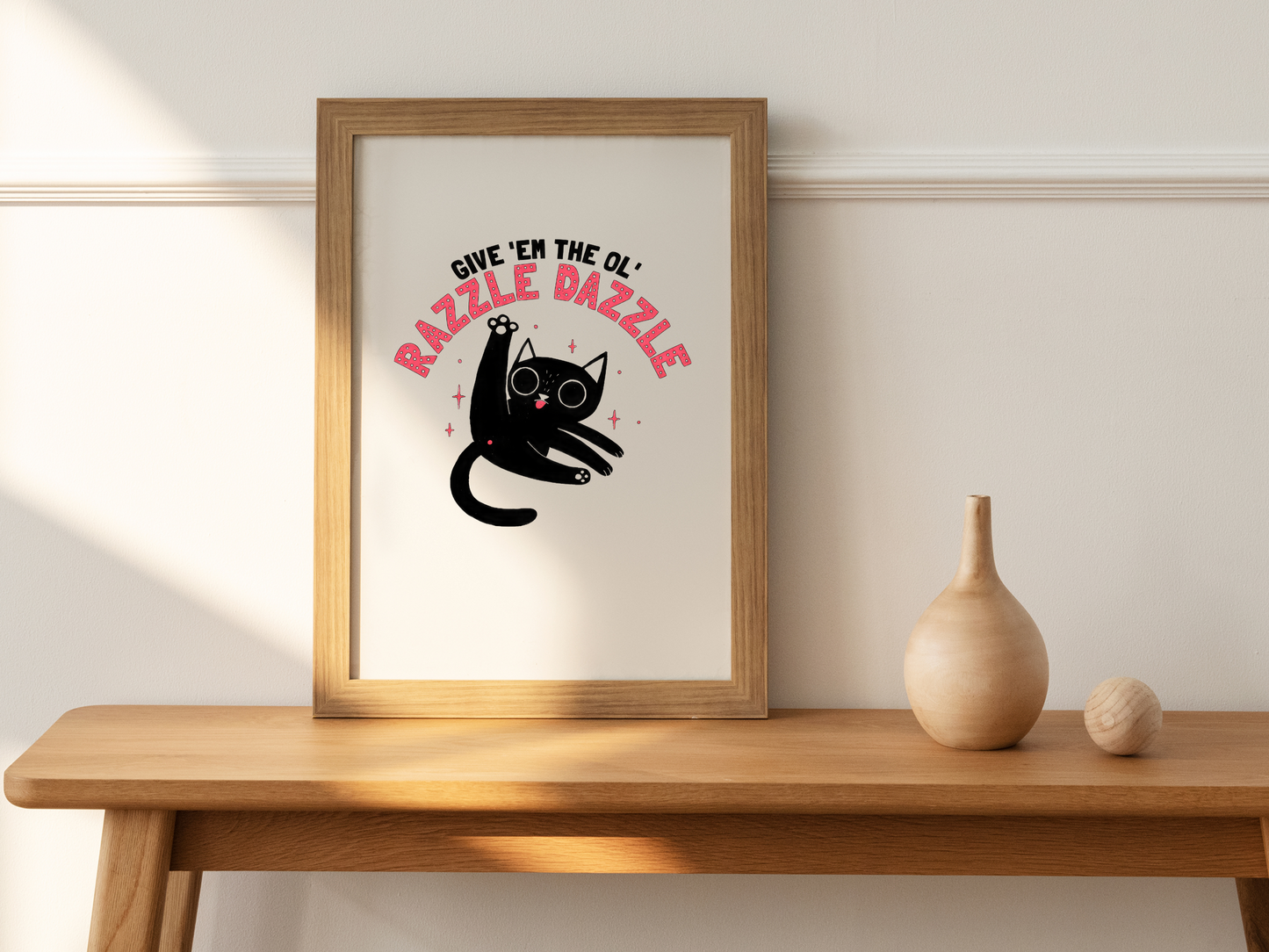 Give ‘Em The Ol’ Razzle Dazzle Funny Black Cat Lover Sublimation Silhouette Graphic Design | Instant Download | Png Zip File | Clipart Circuit Print Transfer Cut File