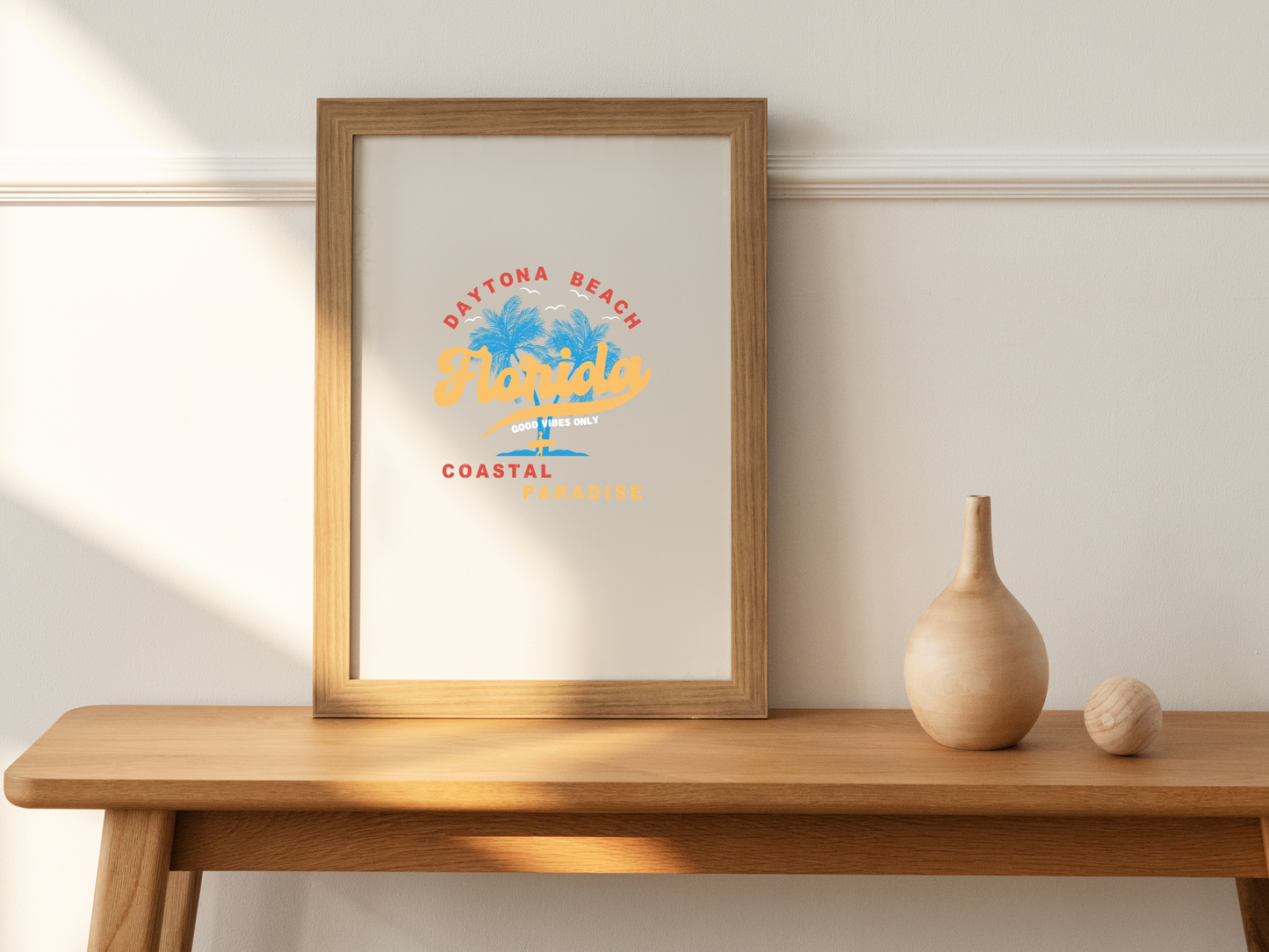 Daytona Beach Florida Good Vibes Only Coastal Paradise Retro Vintage Summer Surfer Palm Tree Bird Sublimation Silhouette Graphic Design | Instant Download | Png Zip File | Clipart Circuit Print Transfer Cut File