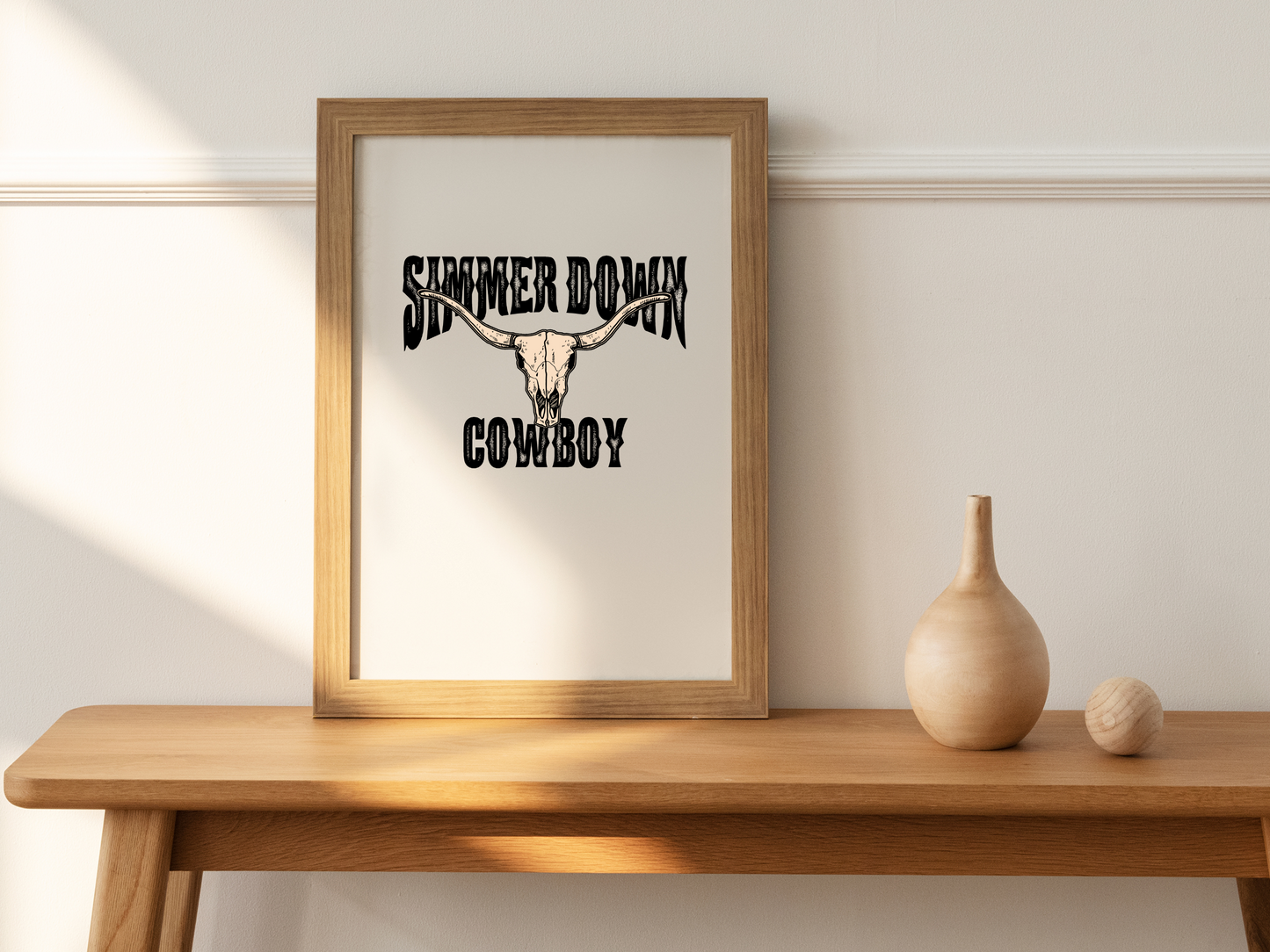 Simmer Down Cowboy Retro Western Desert Skull Country Sublimation Graphic Design | Instant Download | Png Zip File | Clipart Circuit Print Transfer Cut File