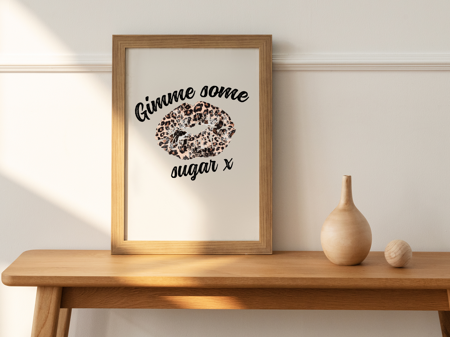 Gimme Some Sugar X Retro Vintage Sexy Lips Stick Stain Cheetah Print Sublimation Silhouette Graphic Design | Instant Download | Png Zip File | Clipart Circuit Print Transfer Cut File