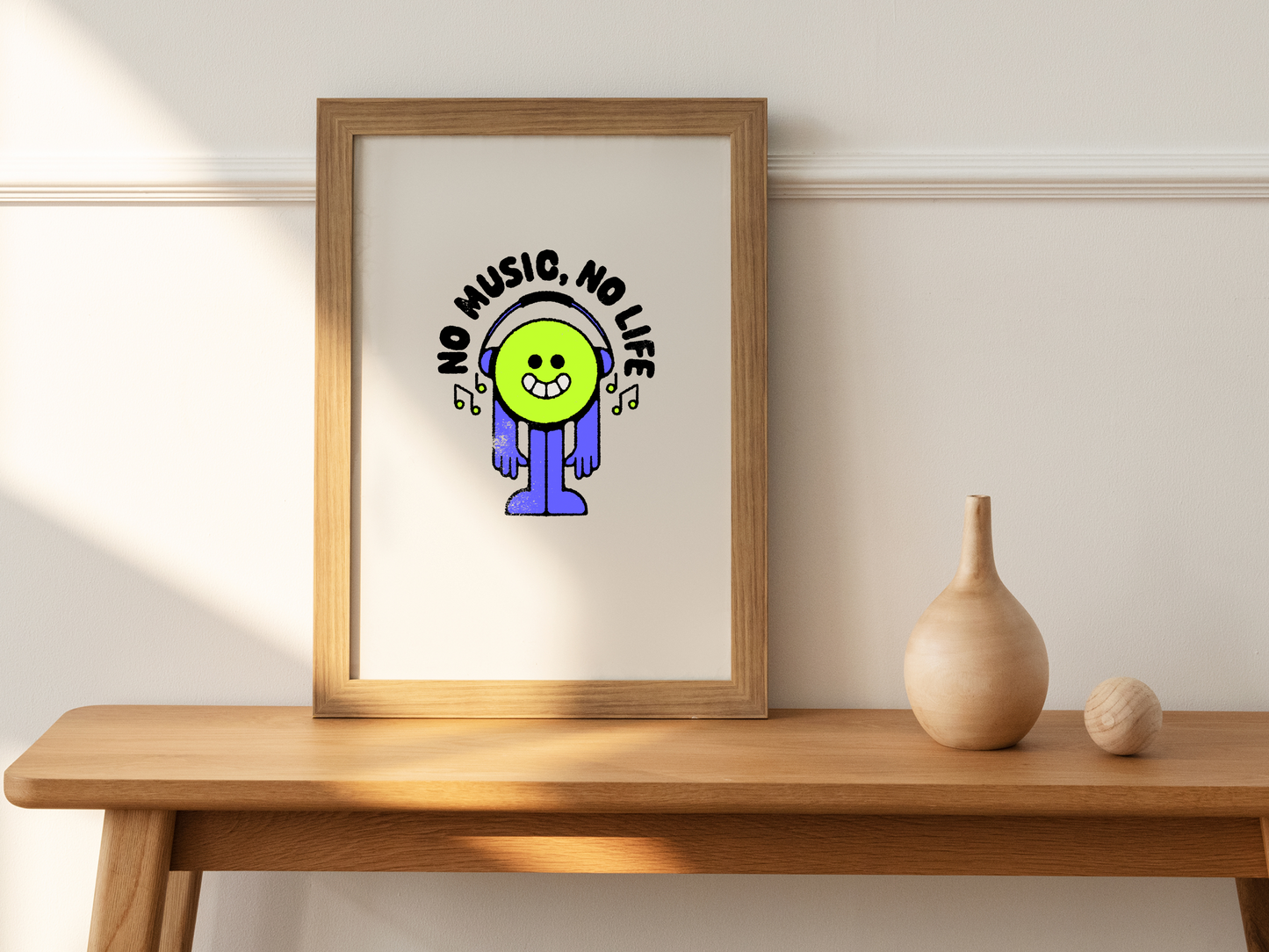 No Music, No Life Retro Groovy Cartoon Mascot Sublimation Graphic Design | Instant Download | Png Zip File | Clipart Circuit Print Transfer Cut File