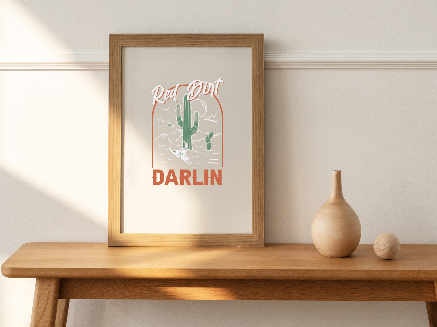 Red Dirt Darlin’ Western Desert Cactus Landscape Retro Sublimation Graphic Design | Instant Download | Png Zip File | Clipart Circuit Print Transfer Cut File