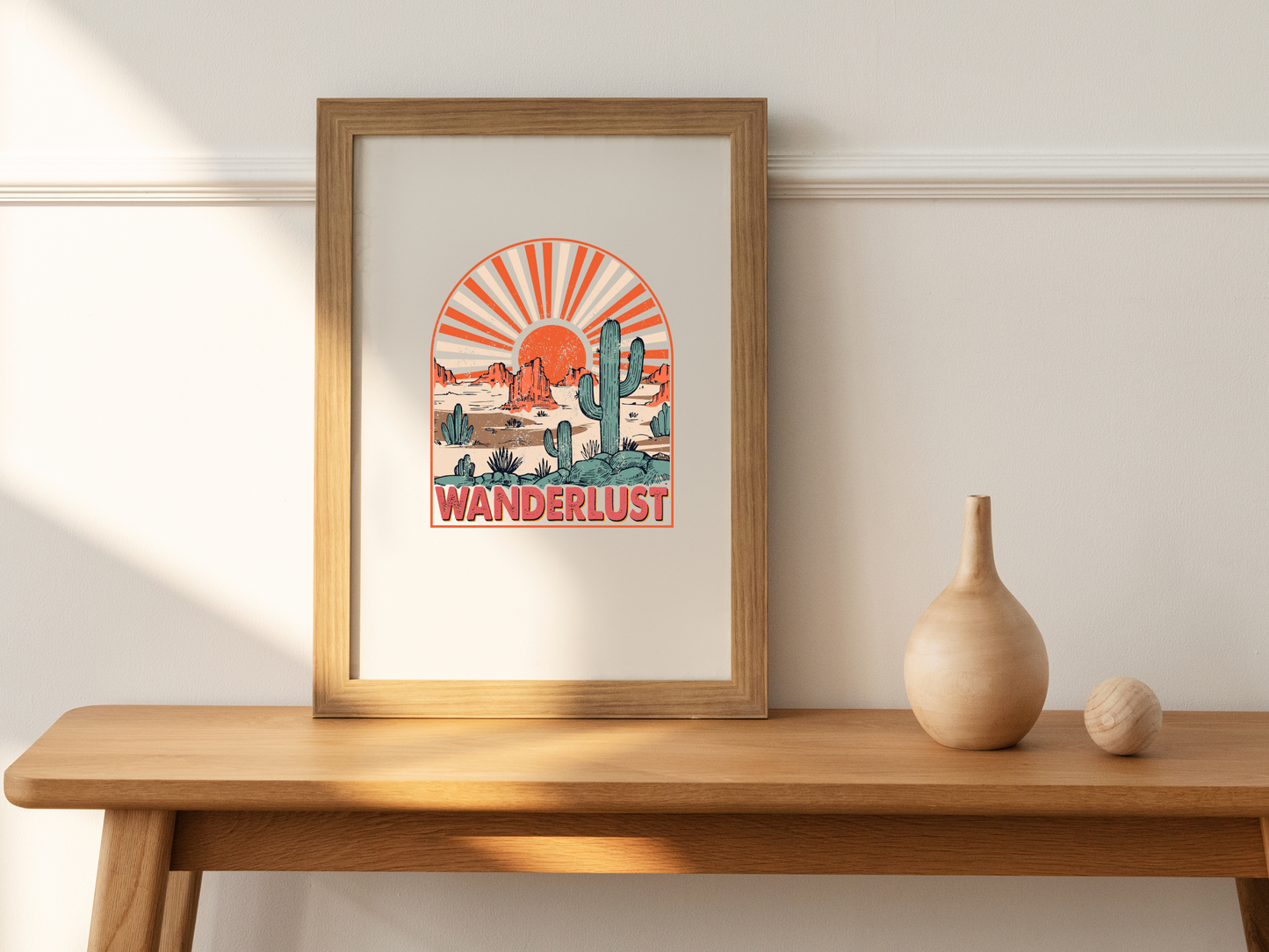 Wanderlust Western Desert Cactus Sunset Mountain Landscape Sublimation Graphic Design | Instant Download | Png Zip File | Clipart Circuit Print Transfer Cut File